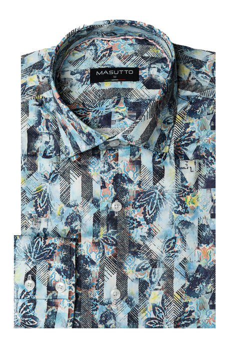 MASUTTO ASTORIA/02 LONG SLEEVE BUTTON DOWN SHIRT