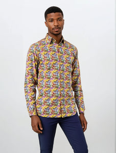 MASUTTO LAOS/08 LONG SLEEVE BUTTON DOWN SHIRT