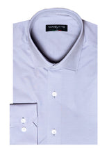 Load image into Gallery viewer, Light blue dress shirt with collar tag displaying 'MASUTTO' on a white background