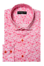 Load image into Gallery viewer, Pink floral patterned shirt with 'MASUTTO' label on a white background