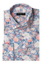 Load image into Gallery viewer, Floral patterned shirt with 'MASUTTO' label on a white background