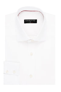 MASUTTO AMANDA/05 WHITE LONG SLEEVE BUTTON DOWN SHIRT